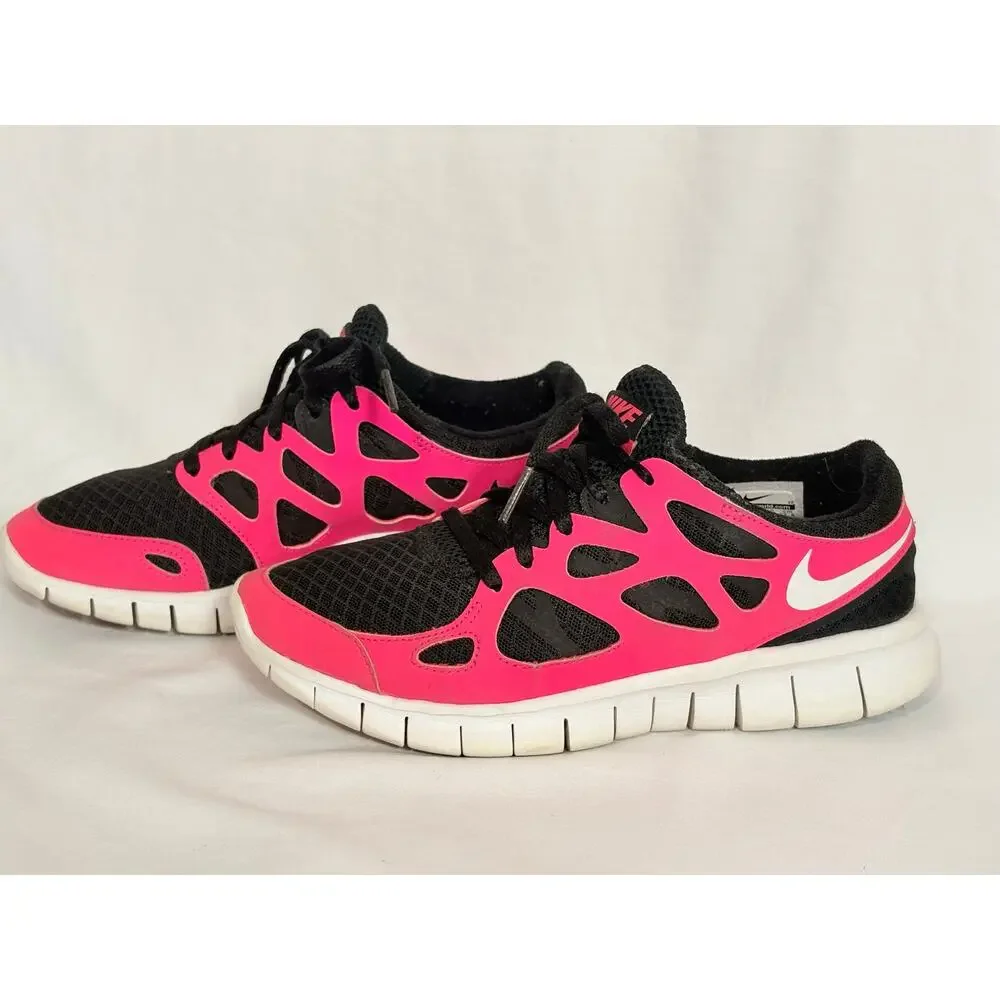 Nike Free Black Pink Running Shoes Size 6.5